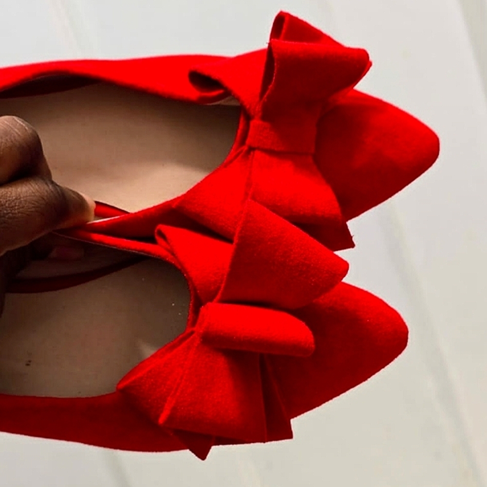 Women Flat Loafers Suede Pointed Toe Bowknot Oxfords Slip on Shoes Size 41🌴✌️ - Picture 4 of 6